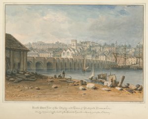 Devonshire - Bideford - Pont et ville, 1827 - John Buckler