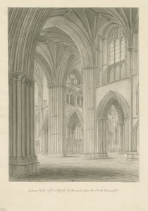 Intérieur de la cathédrale de Lichfield - Croisée du transept nord - John Buckler