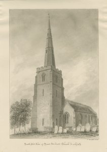 Lichfield - Église Saint-Michel : dessin sépia
