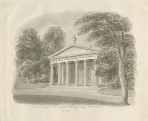 Shugborough - Temple dorique : dessin sépia, 1842