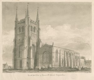 Église de Tamworth : dessin sépia