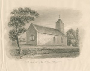 Église de Tixall : dessin au lavis sépia, nd [?1841]