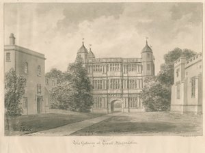 Tixall Hall et Gatehouse : dessin sépia, 1841