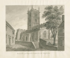 Wolverhampton - Église Saint-Pierre : dessin sépia - John Buckler