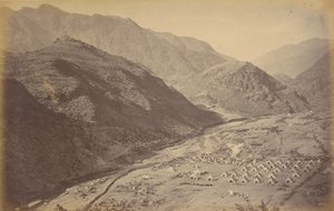 Ali Musjid et camp de Sultan Tarra, montrant Sunga où le major Birch et le lieutenant Fitzgerald, du 27e régiment d