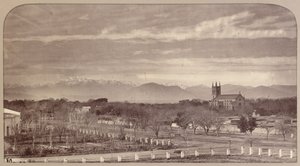 Vue générale depuis le mess du 3e Bengal Cavalry regardant vers l