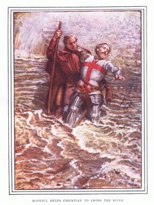 Hopeful aide Christian à traverser la rivière - John Byam Liston Shaw