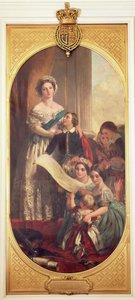 La Reine Victoria (1819-1901) avec Albert Edward, le Prince de Galles, Victoria, la Princesse Royale et d
