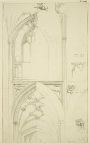 Détails de la tracery de la fenêtre du triforium et de la voûte de l