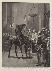 La Course de chevaux, ou Palio, à Sienne, la bénédiction d