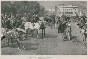 En attendant la princesse : une esquisse à Rotten Row, Hyde Park, Londres - John Charlton