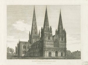 Cathédrale de Lichfield - Façade ouest : gravure, nd [c. 1820]