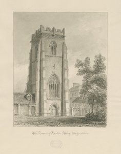 Abbaye de Ranton [Prieuré] - La tour: dessin sépia - John Chessell Buckler