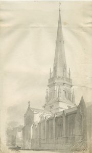 Stafford - Église Sainte-Marie: dessin sépia, nd [1841]