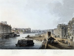 Paris, le pont Notre-Dame - dessin de J.C. Mats, v.1810 - John Claude Nattes
