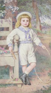 Garçon avec un cerceau - John Collingham Moore