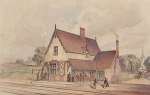 Gare rurale victorienne et passage à niveau