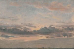 Étude de nuages, coucher de soleil