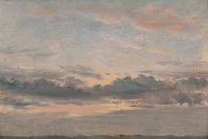 Étude de nuages, coucher de soleil