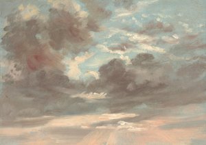 Étude de nuages : coucher de soleil orageux