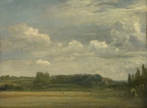 East Bergholt Common, vue vers le presbytère, 18 août 1813