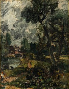 Moulin de Flatford depuis le pont, c.1814-17