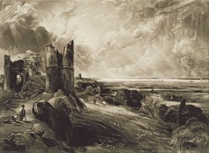 Château de Hadleigh, gravé par David Lucas (1802-81) vers 1832