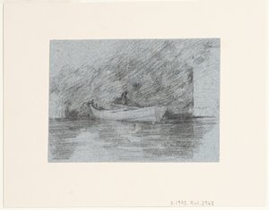 Barque amarrée sous une berge - John Constable