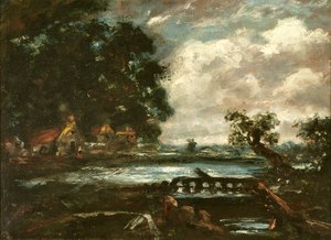 Étude pour Le cheval bondissant (vue sur la Stour) (huile sur toile)
