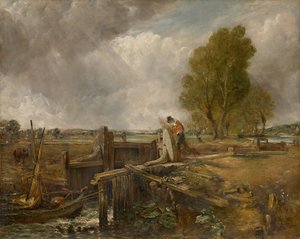 Étude de "Un bateau passant une écluse"