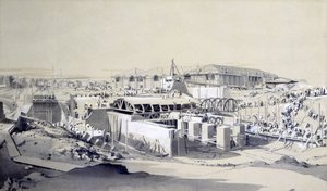 Construction de la maison de la machine stationnaire, Camden Town, 26 avril 1837 - John Cooke Bourne
