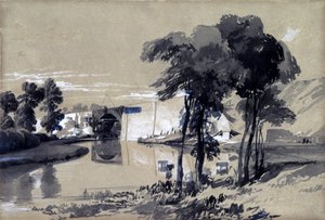 Pont du canal, Pitstone, Buckinghamshire, octobre 1837 - John Cooke Bourne