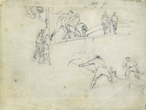 Construction du chemin de fer de Londres à Birmingham, vers 1835