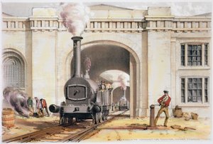 Entrée de la maison des locomotives, Camden Town, Londres