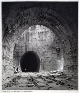 Grand puits de ventilation, tunnel de Kilsby, Northamptonshire, 1838