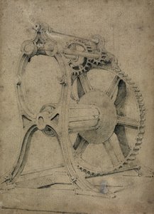 Treuil ou mécanisme de crabe pour enrouler les chaînes, années 1830 - John Cooke Bourne