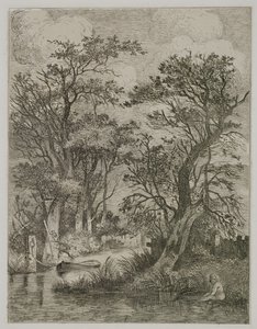 Scène de rivière, pub. par J. & W. Freeman, 1821 - John Crome
