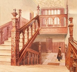 Charterhouse : le Grand Escalier, mai 1885