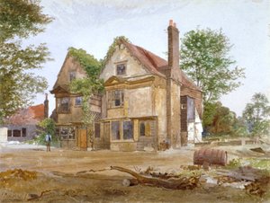 Vue de face de Basing Manor House, Peckham High Street, Camberwell, Londres - John Crowther