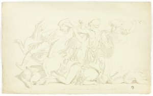 Ancien bas-relief avec bataille des Amazones