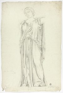 Statue Antique de Femme Drapée Debout