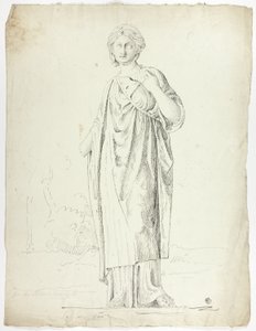 Statue antique de femme drapée debout - John Downman