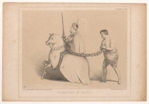 Caricature avec le premier ministre Robert Peel et Daniel O