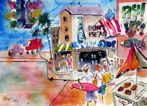 La vie dans une ville balnéaire de surf - John Dunn