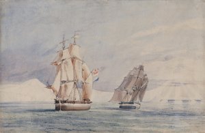 Les navires H.M. Erebus et Terror dans la mer de Ross - John Edward Davis