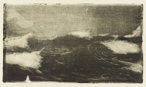 Paysage marin - rouleaux gris-noir 1, 20e siècle (gravure)