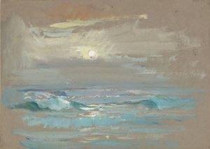 Paysage marin. Clair de lune sur une mer calme, fin 19e siècle - milieu 20e siècle
