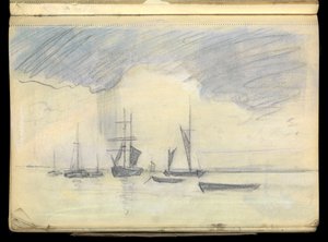 Paysage marin, carnet de croquis