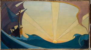 Le Cutty Sark au coucher du soleil, début du 20e siècle