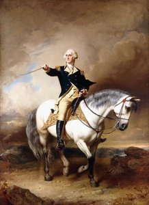 Portrait de George Washington prenant le salut à Trenton